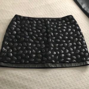DVF black sequin and leather mini skirt 12